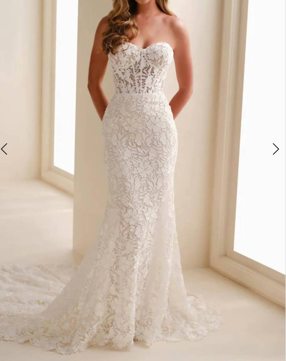 NEW MON CHERI enchanting strapless sweetheart neck dress in ivory